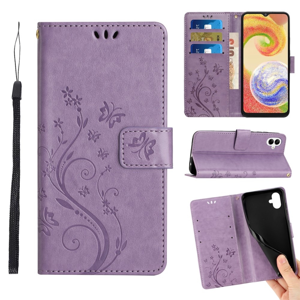 Flowers knížkové pouzdro na Samsung Galaxy A06 4G - světlefialové