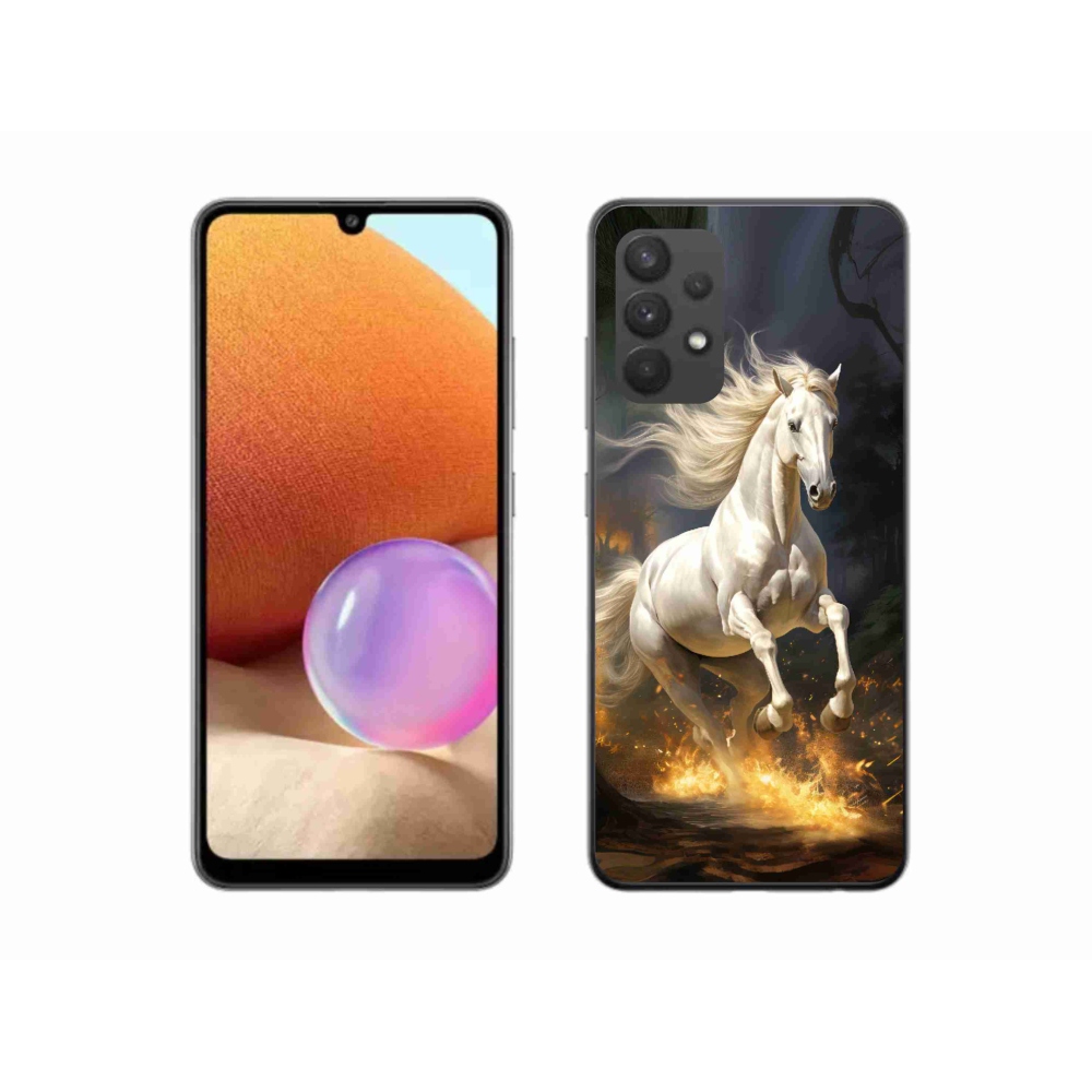 Gelový kryt mmCase na Samsung Galaxy A32 4G - bílý kůň 2