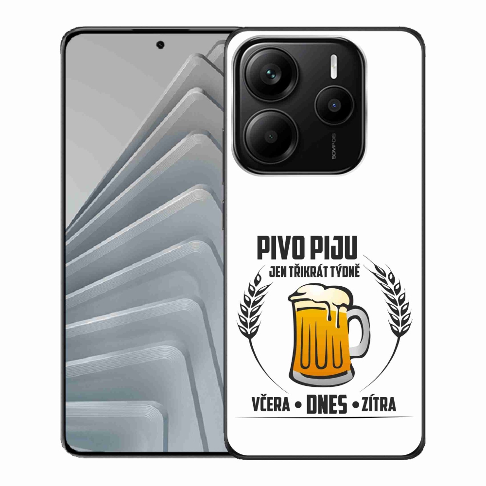 Gelový kryt mmCase na Xiaomi Redmi Note 14 5G - pivní motiv bílé pozadí