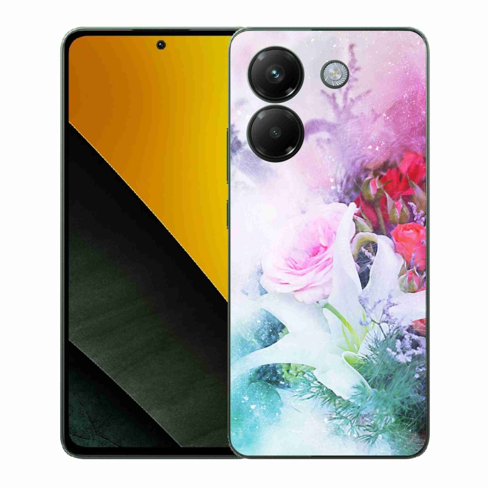 Gelový kryt mmCase na Xiaomi Poco M7 Pro 5G - květiny 4