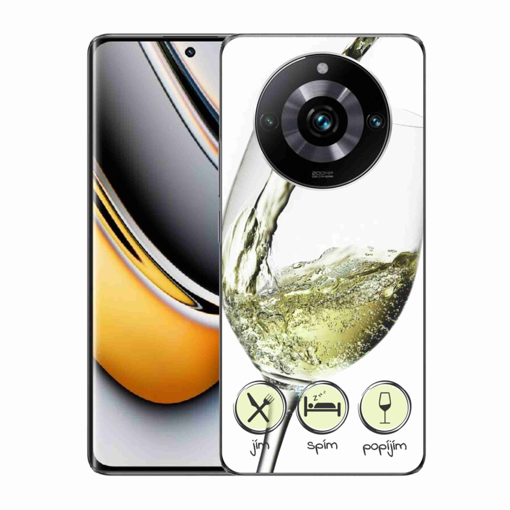 Gelový obal mmCase na Realme 11 Pro/11 Pro+ - sklenička vína bílé