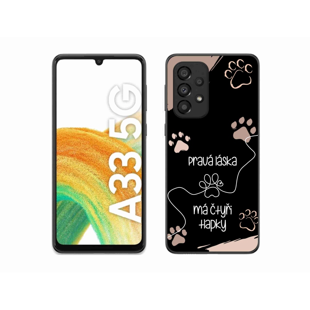 Gelový kryt mmCase na Samsung Galaxy A33 5G - psí motiv 1 černé pozadí
