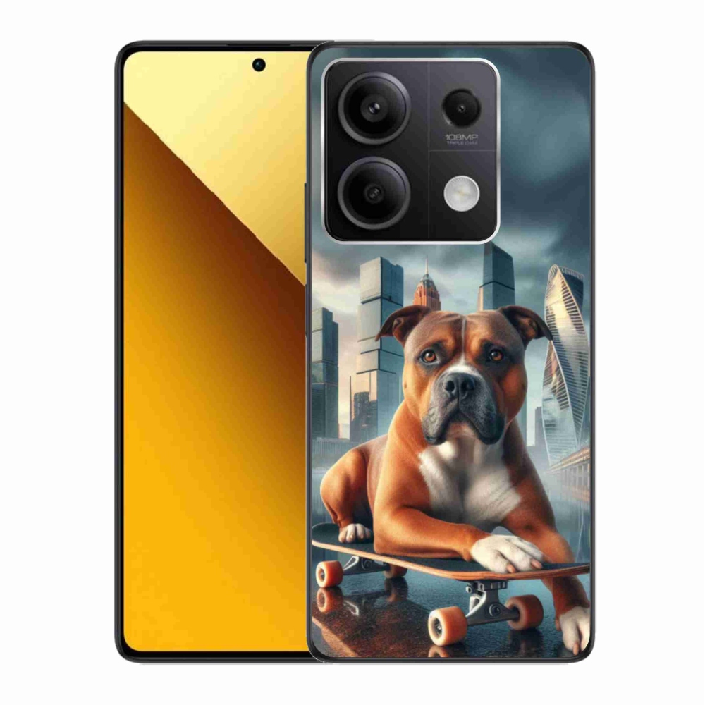Gelový kryt mmCase na Xiaomi Redmi Note 13 5G - pes na skateboardu
