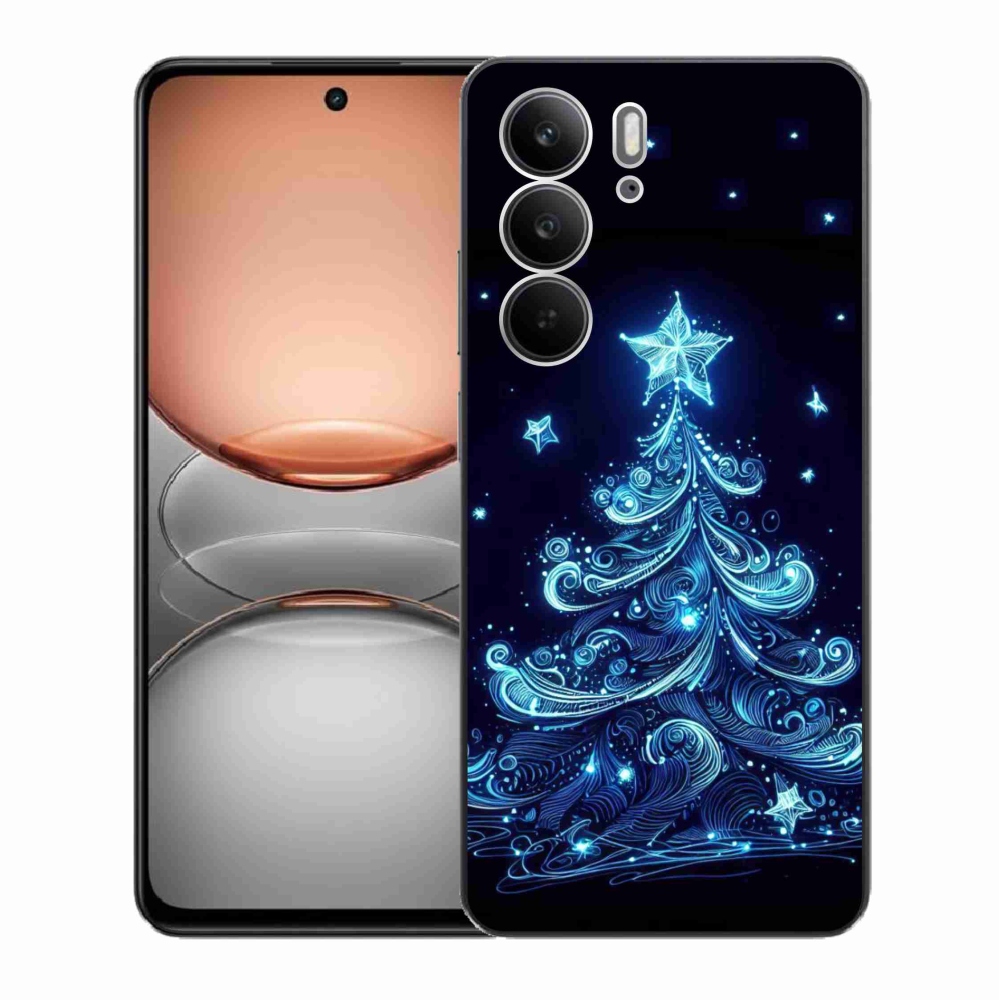 Gelový kryt mmCase na Realme C75 - neonový vánoční stromek 4