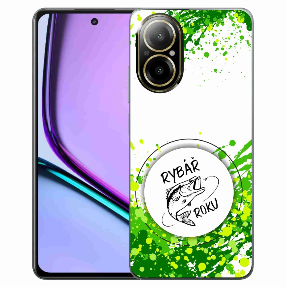 Gelový kryt mmCase na Realme C67 - rybář roku bílé pozadí