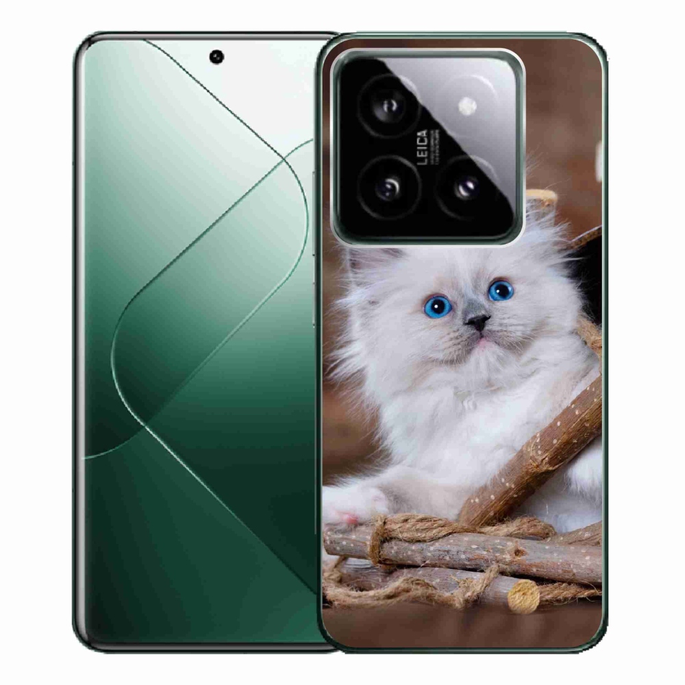 Gelový kryt mmCase na Xiaomi 14 Pro - bílé kotě