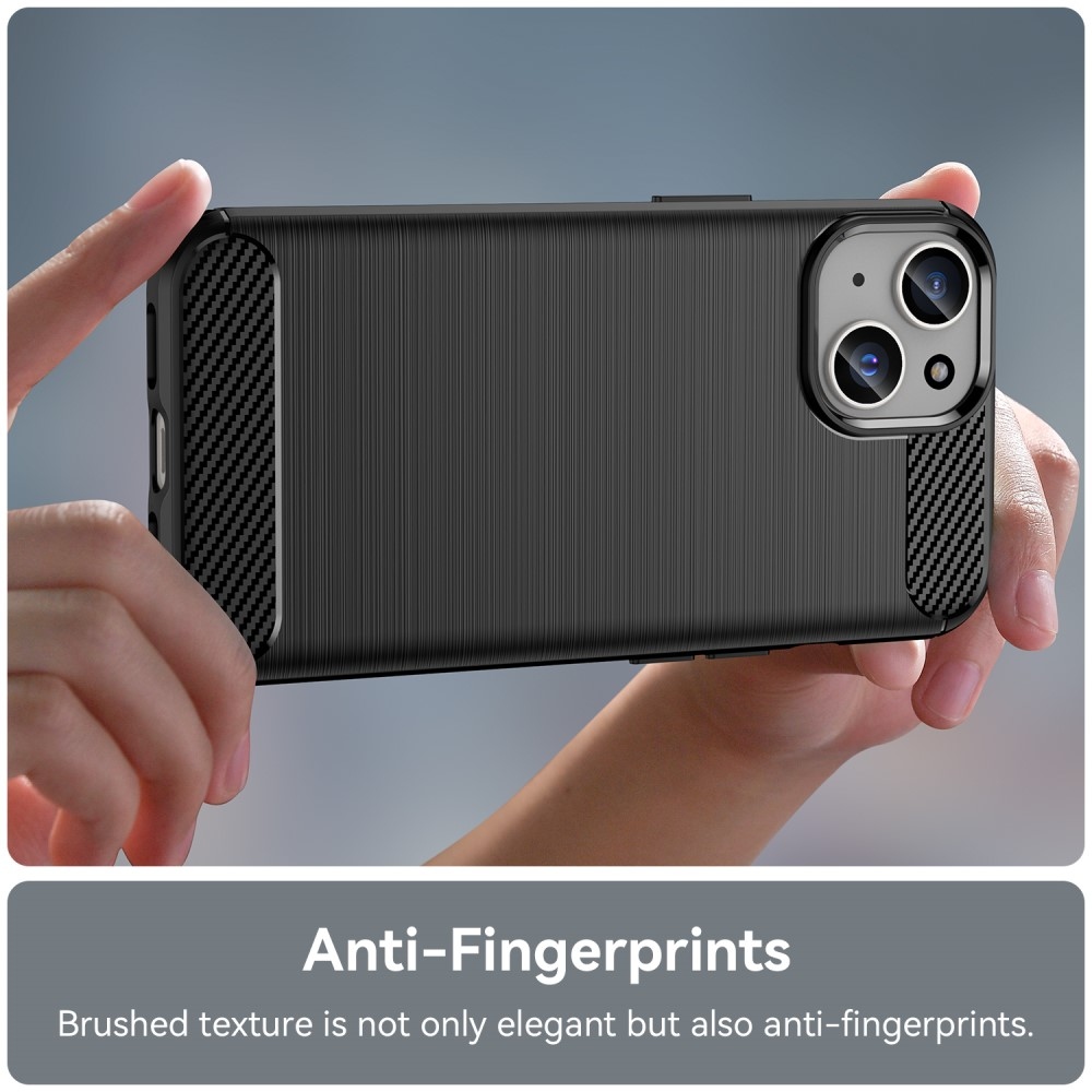 Carbon odolný gelový obal na iPhone 15 Plus - černý