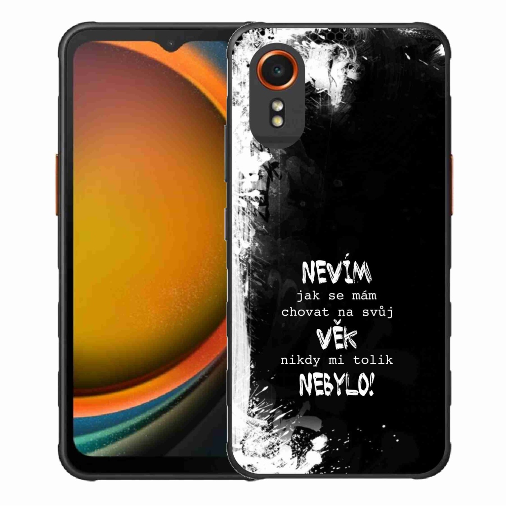 Gelový kryt mmCase na Samsung Galaxy Xcover 7 - vtipný text 14 černé pozadí