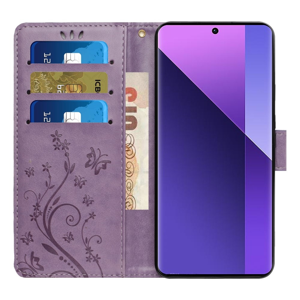 Flowers knížkové pouzdro na Honor 200 Smart 5G - světlefialové
