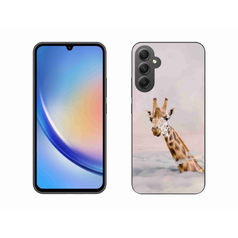 Gelový kryt mmCase na Samsung Galaxy A34 5G - žirafa v oblacích