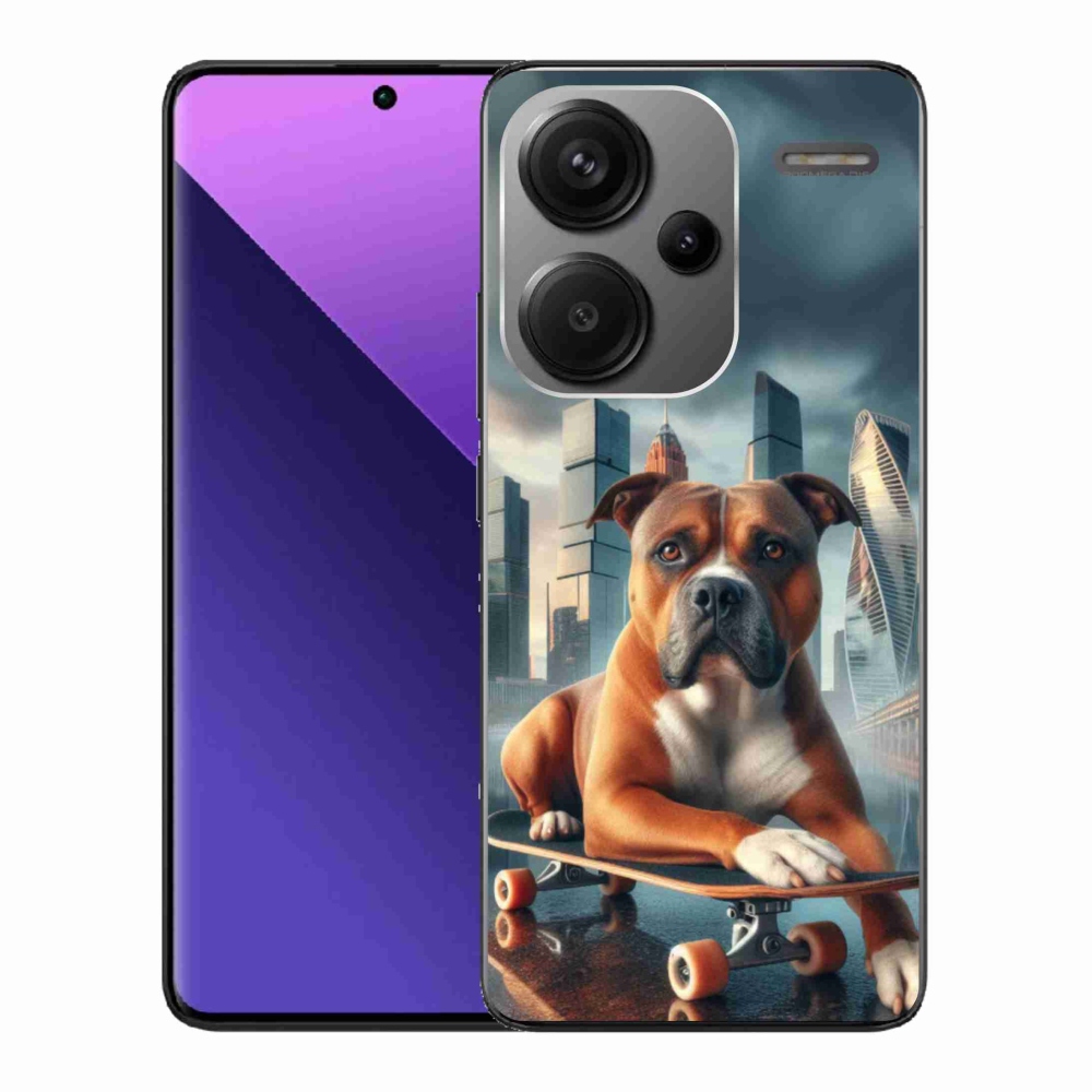 Gelový kryt mmCase na Xiaomi Redmi Note 13 Pro+ 5G - pes na skateboardu