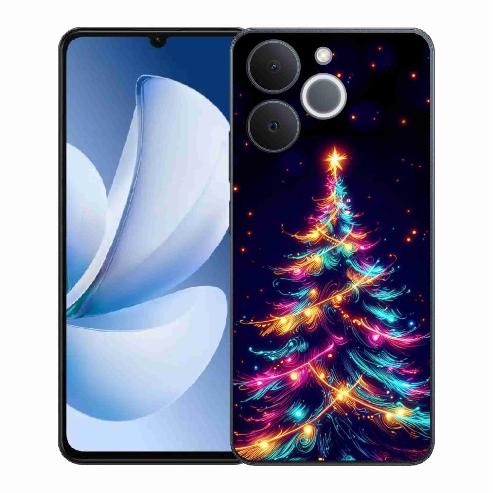 Gelový kryt mmCase na Realme Note 70T - neonový vánoční stromek