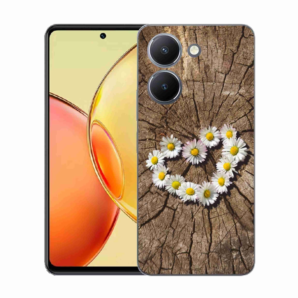 Gelový kryt mmCase na Vivo Y36 - srdce z kopretin