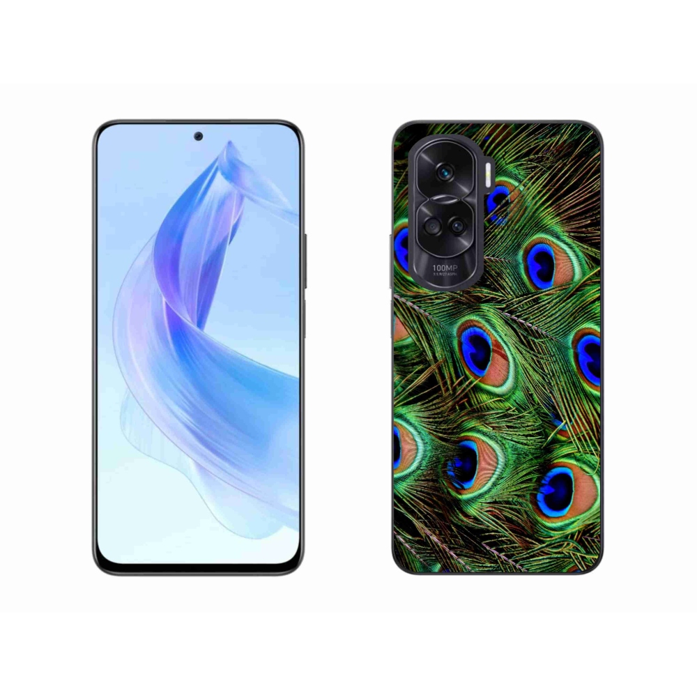 Gelový kryt mmCase na Honor 90 Lite - paví peří