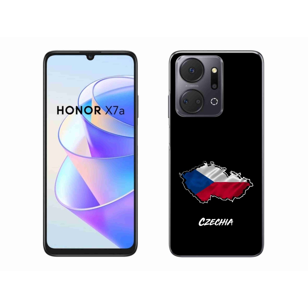 Gelový kryt mmCase na Honor X7a - Czechia černé pozadí