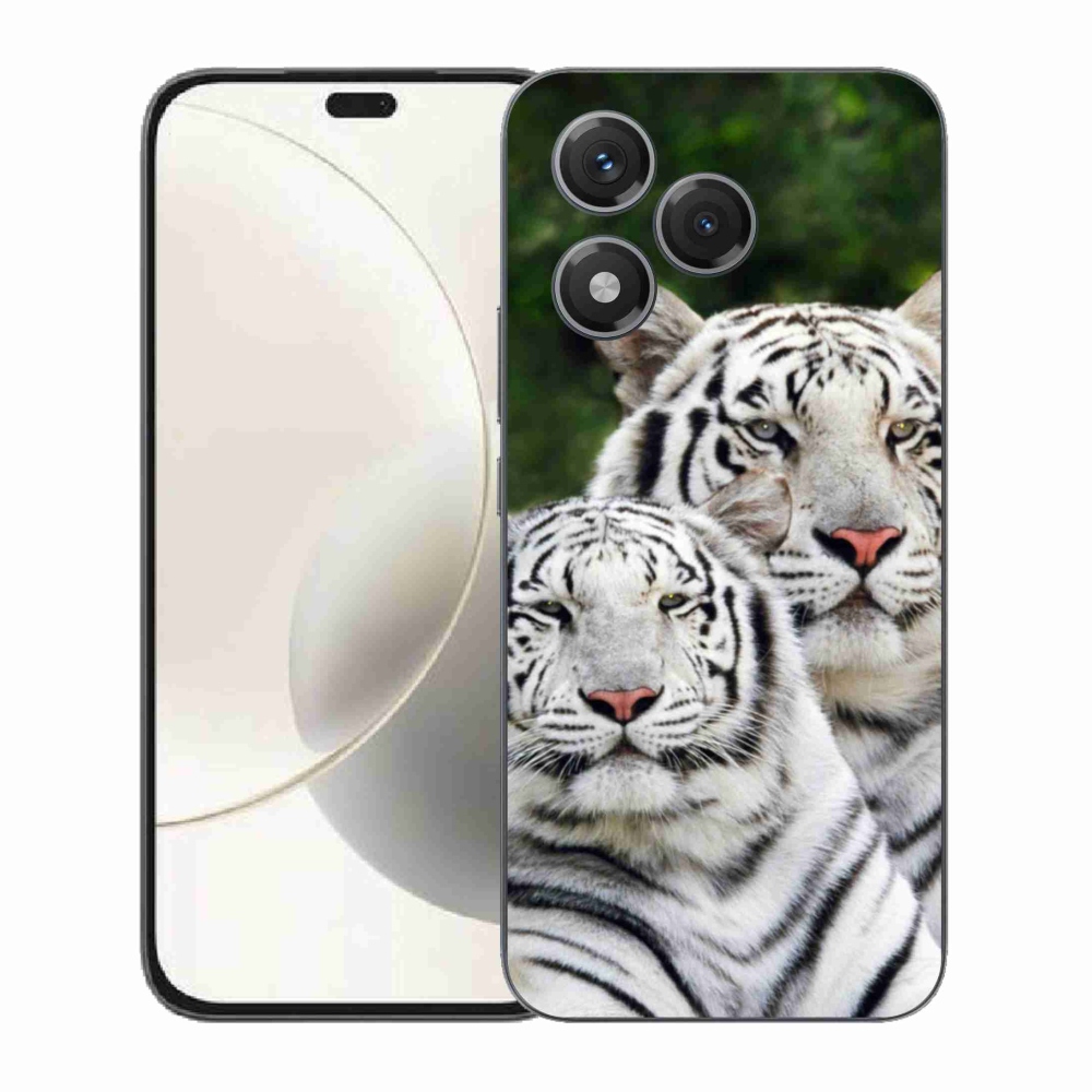Gelový kryt mmCase na Honor 400 Lite - bílí tygři
