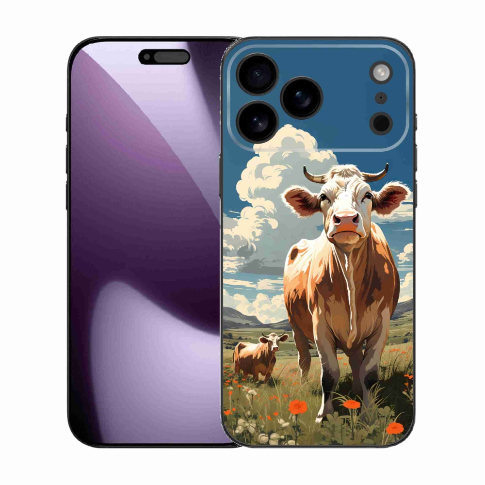 Gelový kryt mmCase na iPhone 17 Pro Max - krávy na louce