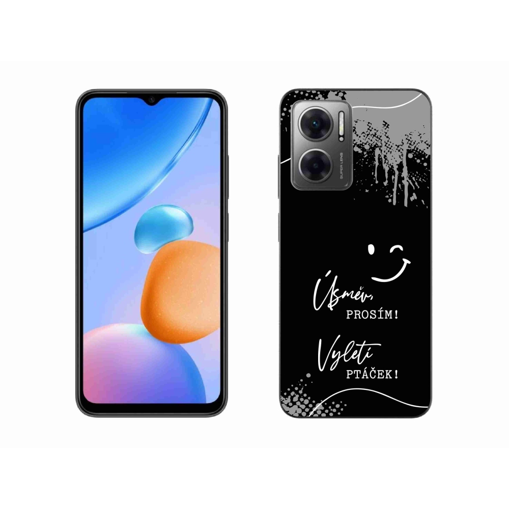 Gelový kryt mmCase na Xiaomi Redmi 10 5G - vtipný text 4 černé pozadí