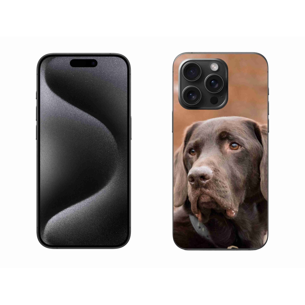 Gelový obal mmCase na iPhone 15 Pro Max - hnědý labrador