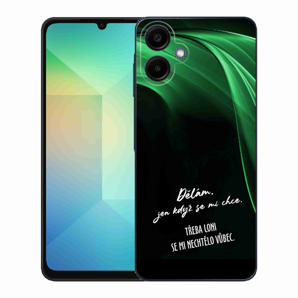 Gelový kryt mmCase na Samsung Galaxy A06 4G - vtipný text 12 černé pozadí