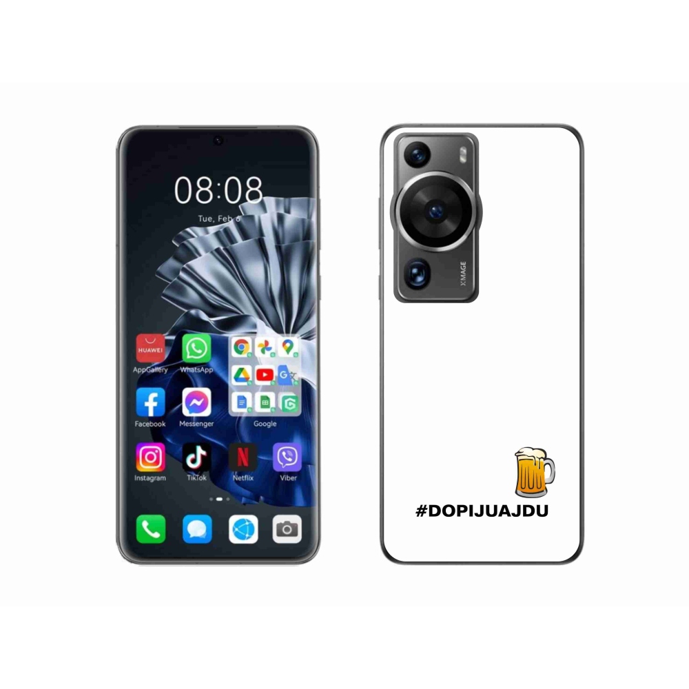 Gelový kryt mmCase na Huawei P60 Pro - pivní motiv 1 bílé pozadí