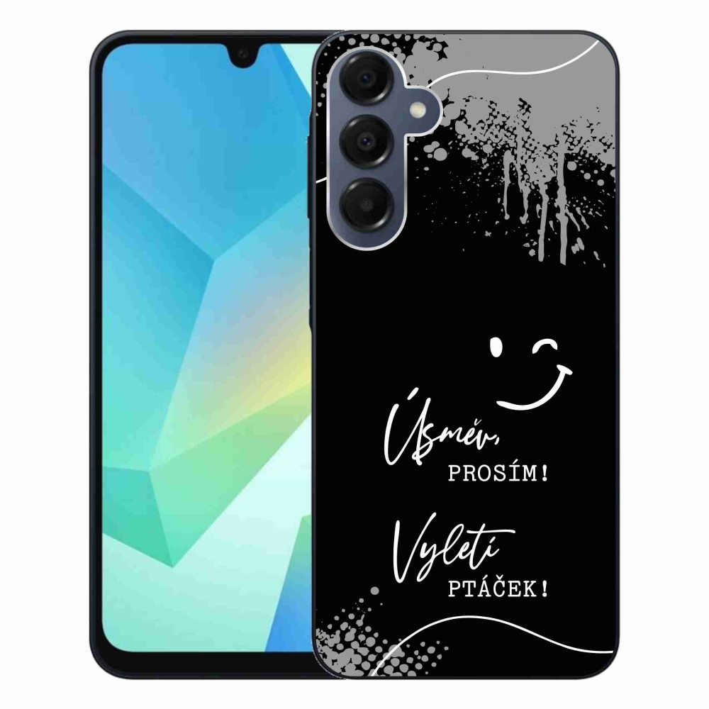 Gelový kryt mmCase na Samsung Galaxy A16 4G/5G - vtipný text 4 černé pozadí