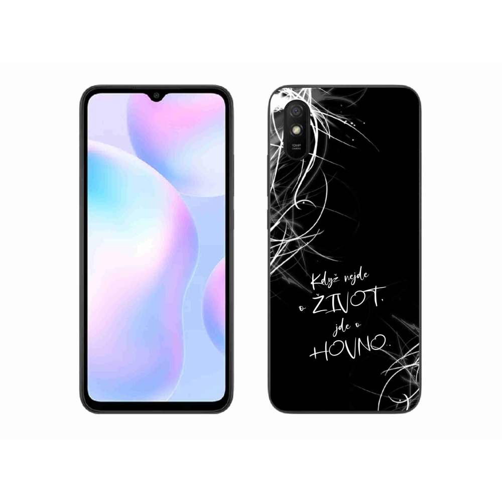 Gelový kryt mmCase na Xiaomi Redmi 9A - vtipný text 16 černé pozadí