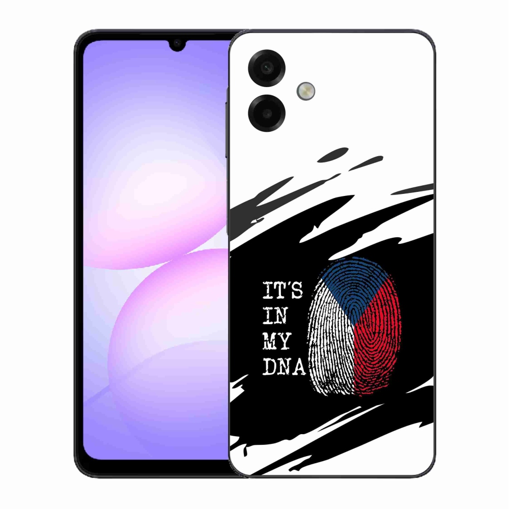 Gelový kryt mmCase na Samsung Galaxy A07 4G - vlajka otisk prstu černobílé pozadí