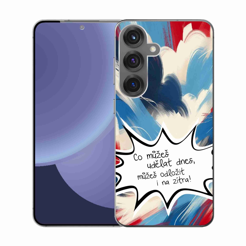 Gelový kryt mmCase na Samsung Galaxy S25 - vtipný text 9 bílé pozadí