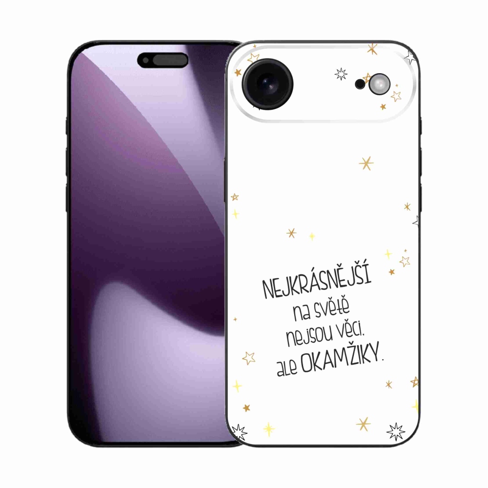Gelový kryt mmCase na iPhone 17 Air - citát 4 bílé pozadí
