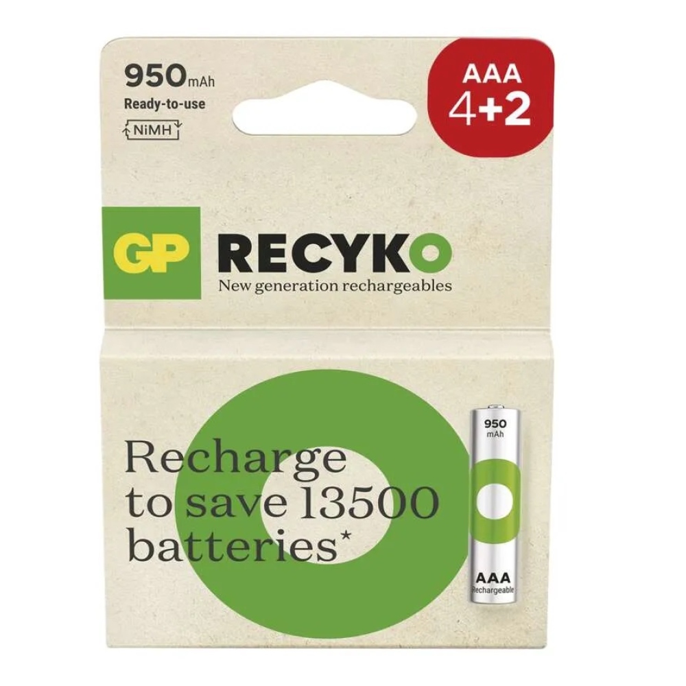 Nabíjecí baterie GP ReCyko 950 AAA (HR03) - 4+2 ks