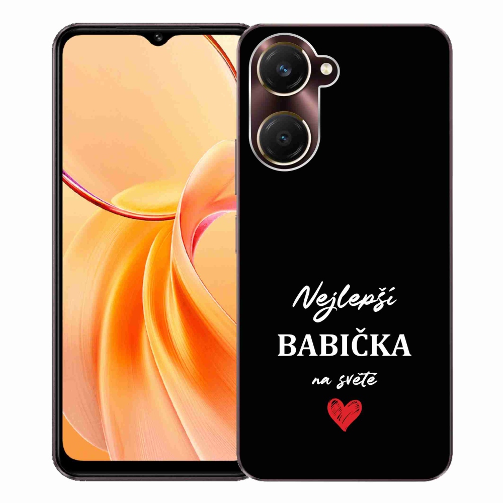 Gelový kryt mmCase na Vivo Y28s 5G - nejlepší babička 1 černé pozadí
