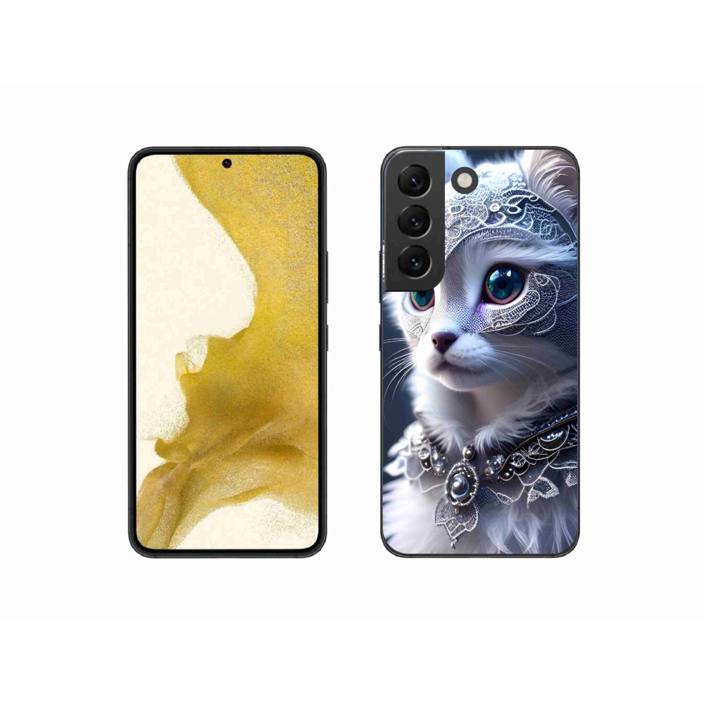 Gelový kryt mmCase na Samsung Galaxy S22 5G - bílá kočka