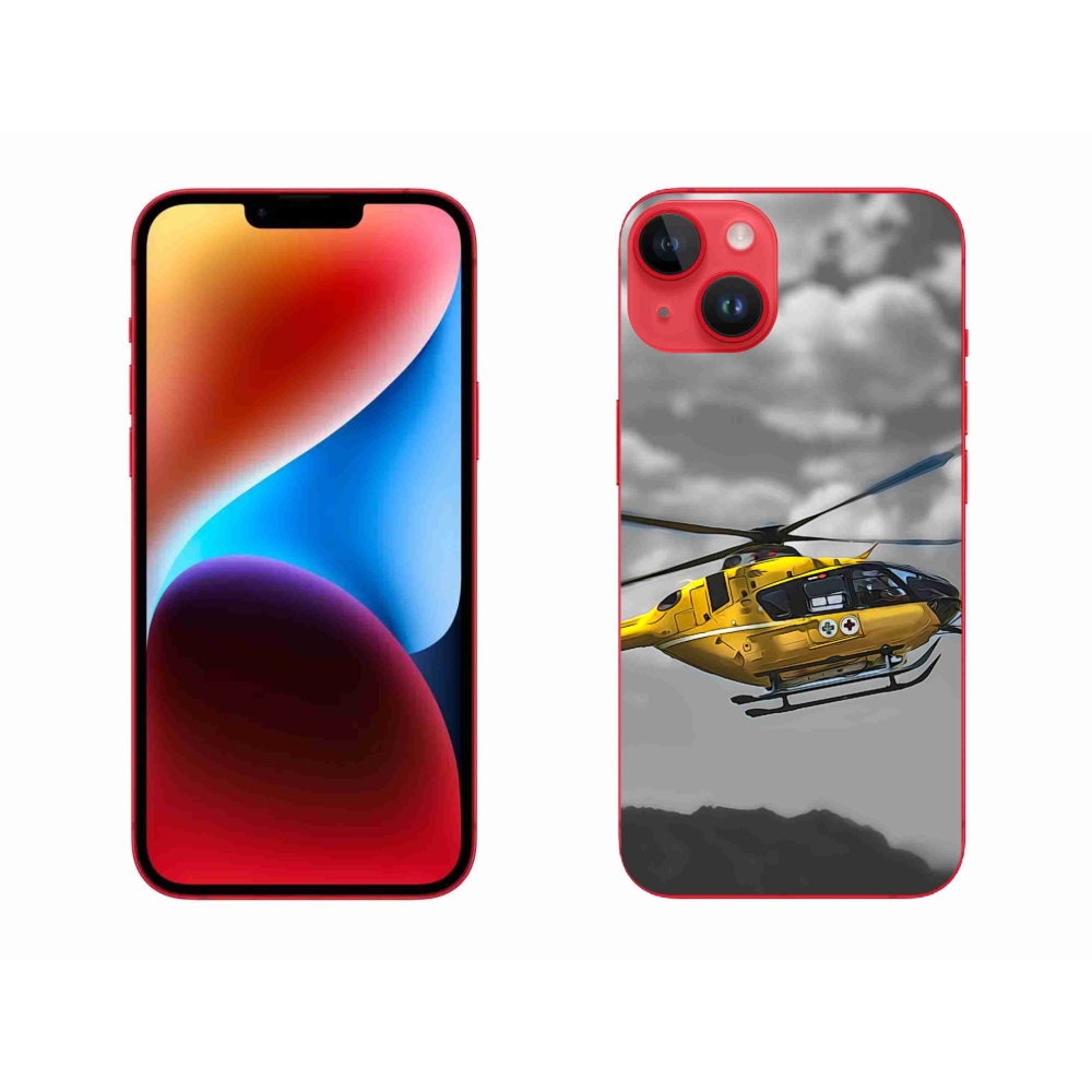 Gelový kryt mmCase na iPhone 14 Plus - žlutá helikoptéra