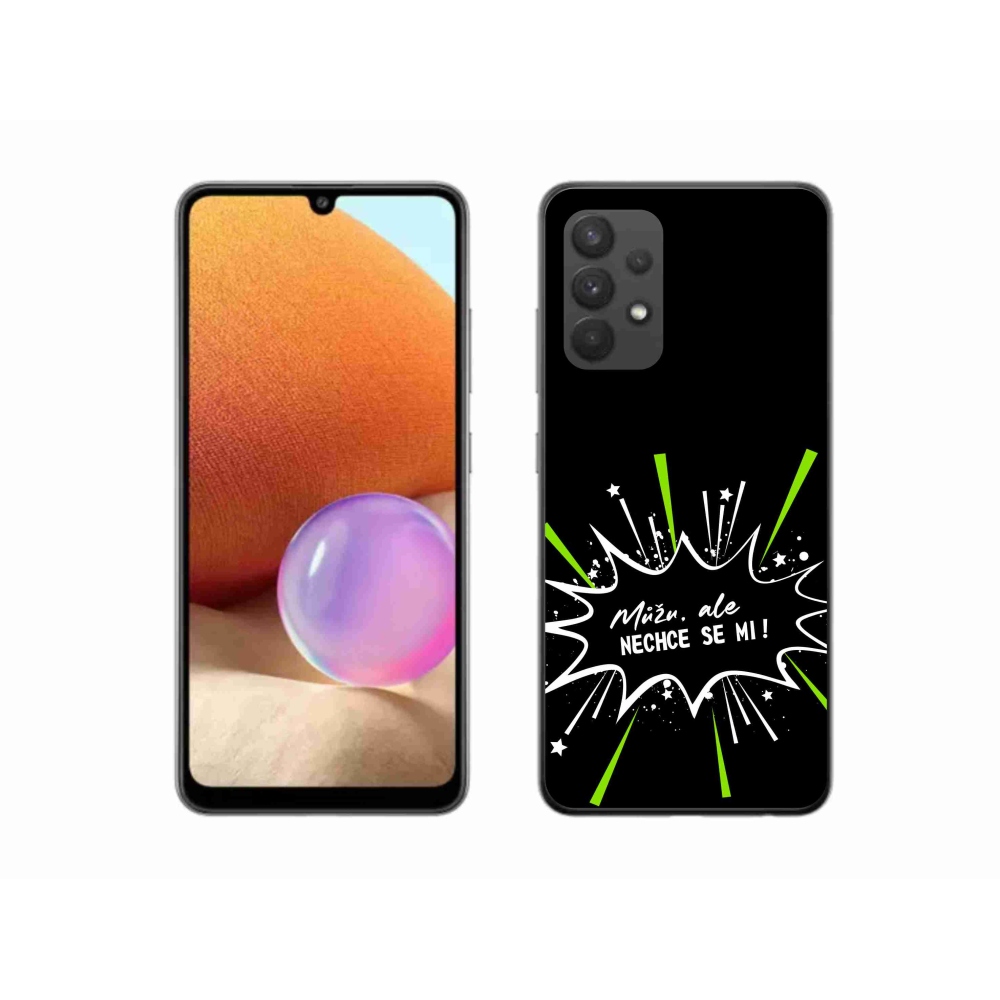 Gelový kryt mmCase na Samsung Galaxy A32 4G - vtipný text 11 černé pozadí