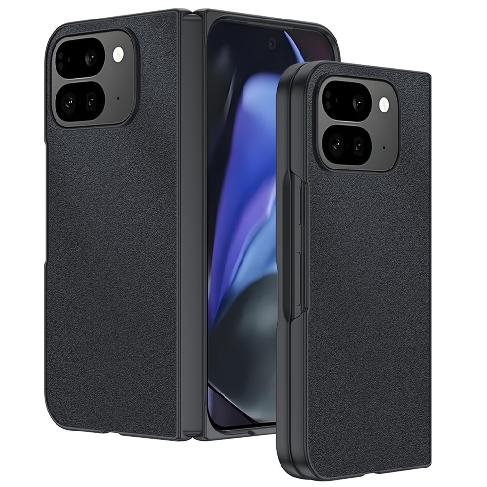 Leather plastový obal potažený umělou kůží na Google Pixel 10 Pro Fold - černý