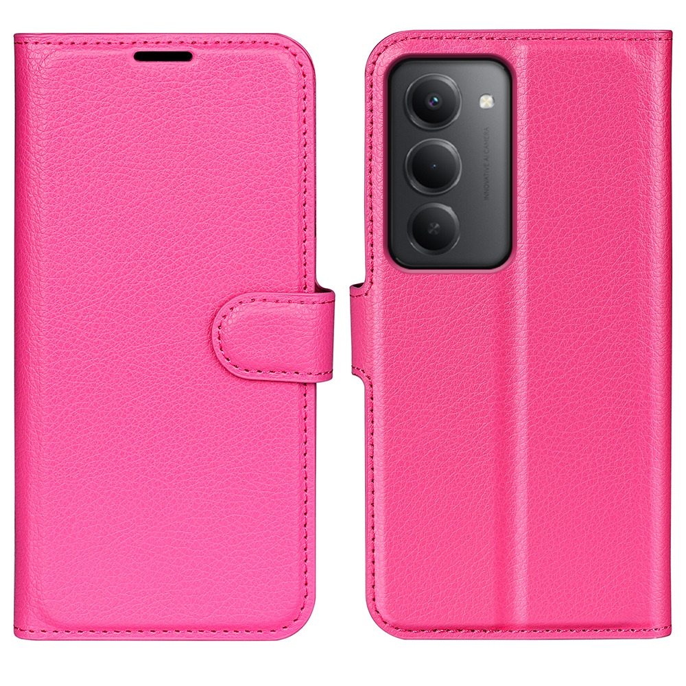 Litchi knížkové pouzdro na Xiaomi Redmi 15 4G/5G (171mm) - rose