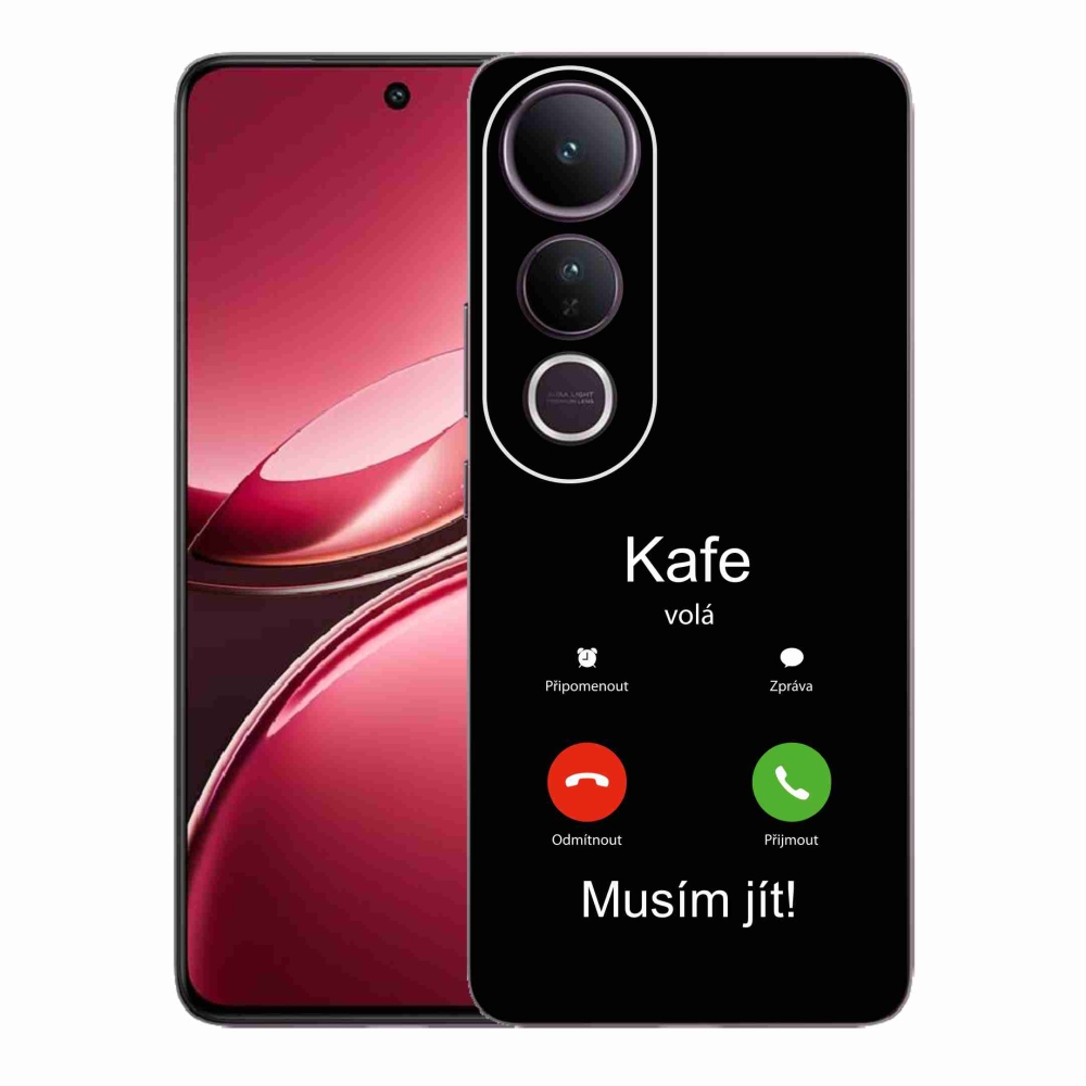 Gelový kryt mmCase na Vivo V50 Lite 4G/5G - kafe volá černé pozadí