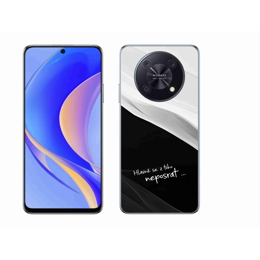 Gelový kryt mmCase na Huawei Nova Y90 - vtipný text 13 černobílé pozadí