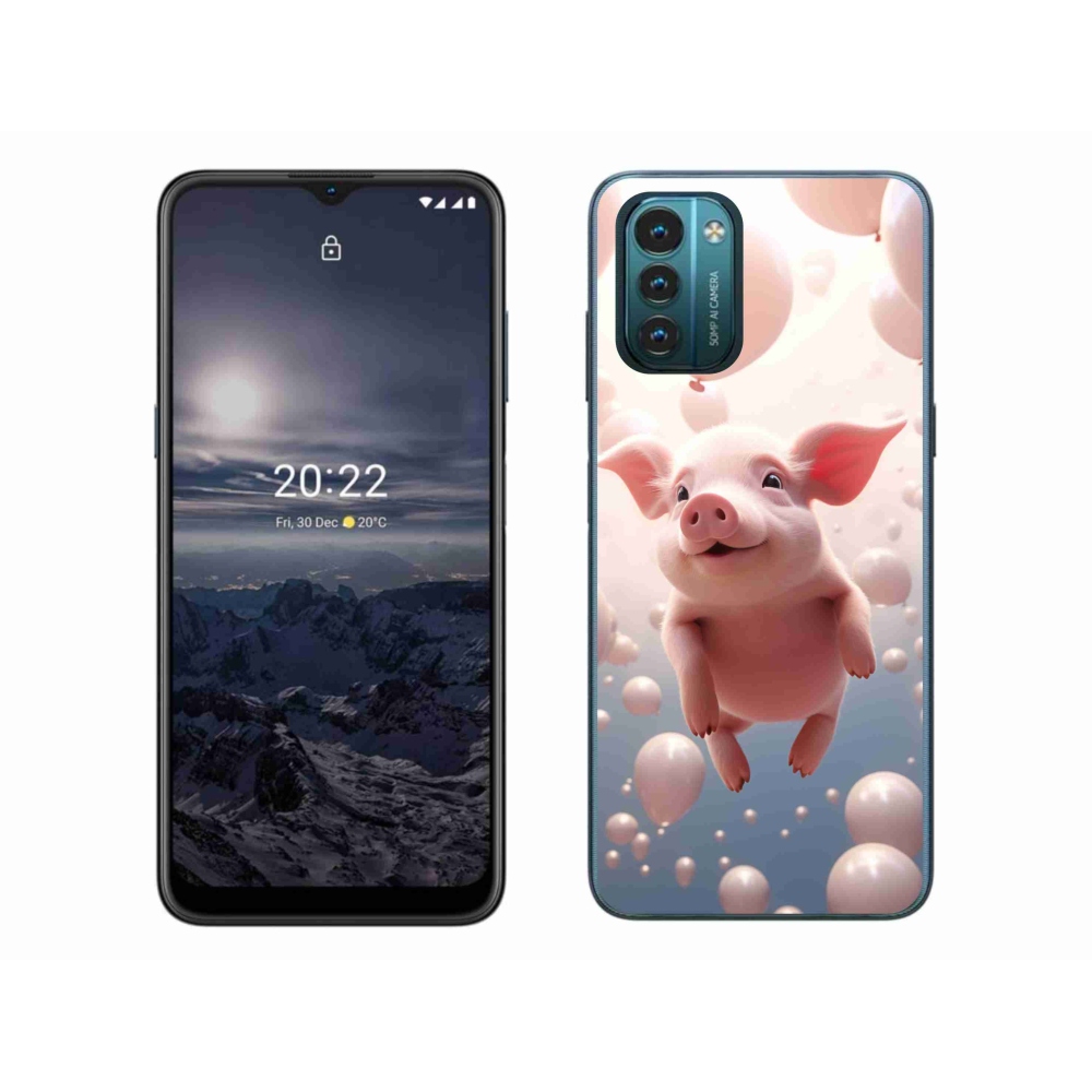 Gelový kryt mmCase na Nokia G11/G21 - prasátko s balónky