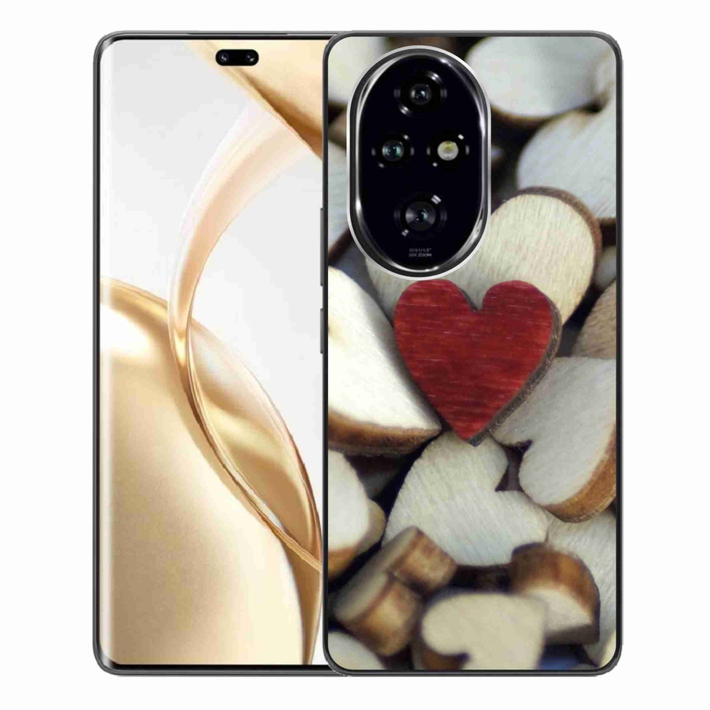 Gelový kryt mmCase na Honor 200 Pro 5G - gravírované červené srdce 