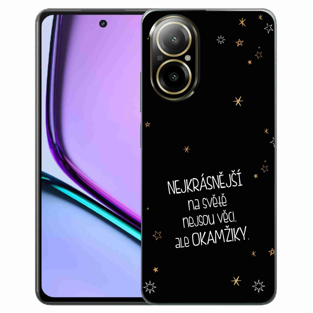 Gelový kryt mmCase na Realme C67 - citát 4 černé pozadí