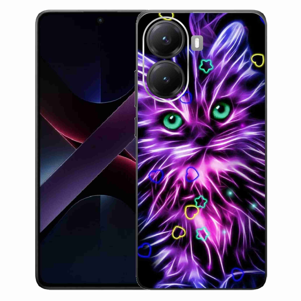 Gelový kryt mmCase na Xiaomi Poco X7 Pro 5G - abstraktní kočka