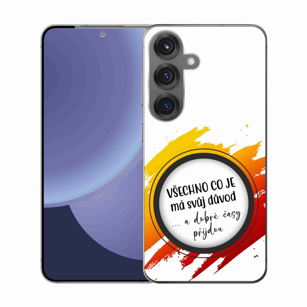 Gelový kryt mmCase na Samsung Galaxy S25 - citát 3 bílé pozadí