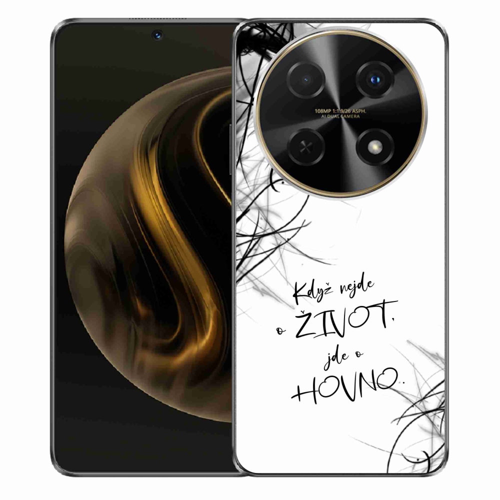 Gelový kryt mmCase na Huawei Nova 12i - vtipný text 16 bílé pozadí