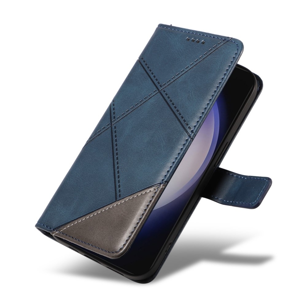 Triangle knížkové pouzdro na Samsung Galaxy S24+/S25+ - modré