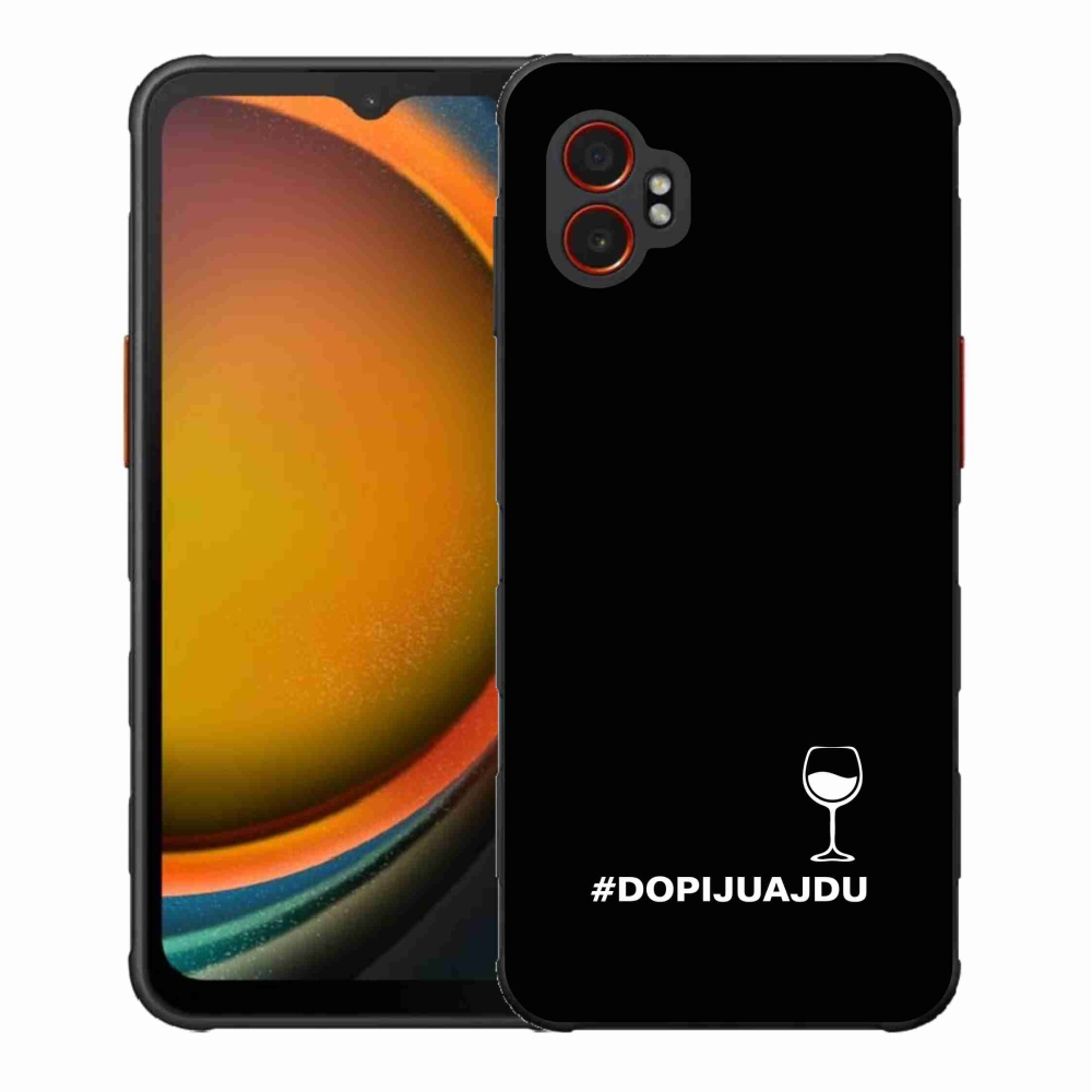 Gelový kryt mmCase na Samsung Galaxy Xcover 7 Pro - vinný motiv černé pozadí