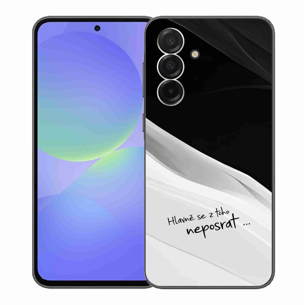 Gelový kryt mmCase na Samsung Galaxy A36 5G - vtipný text 13 bíločerné pozadí