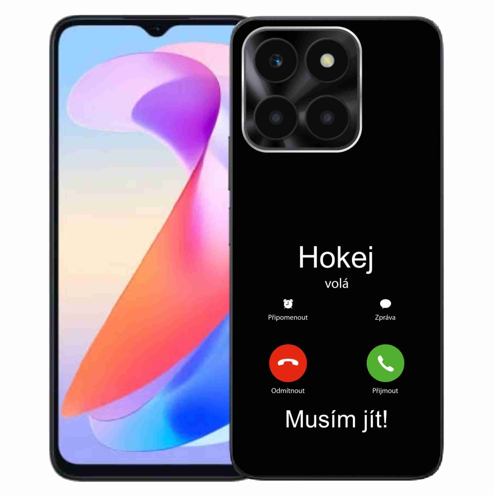 Gelový kryt mmCase na Honor X6a - hokej volá černé pozadí