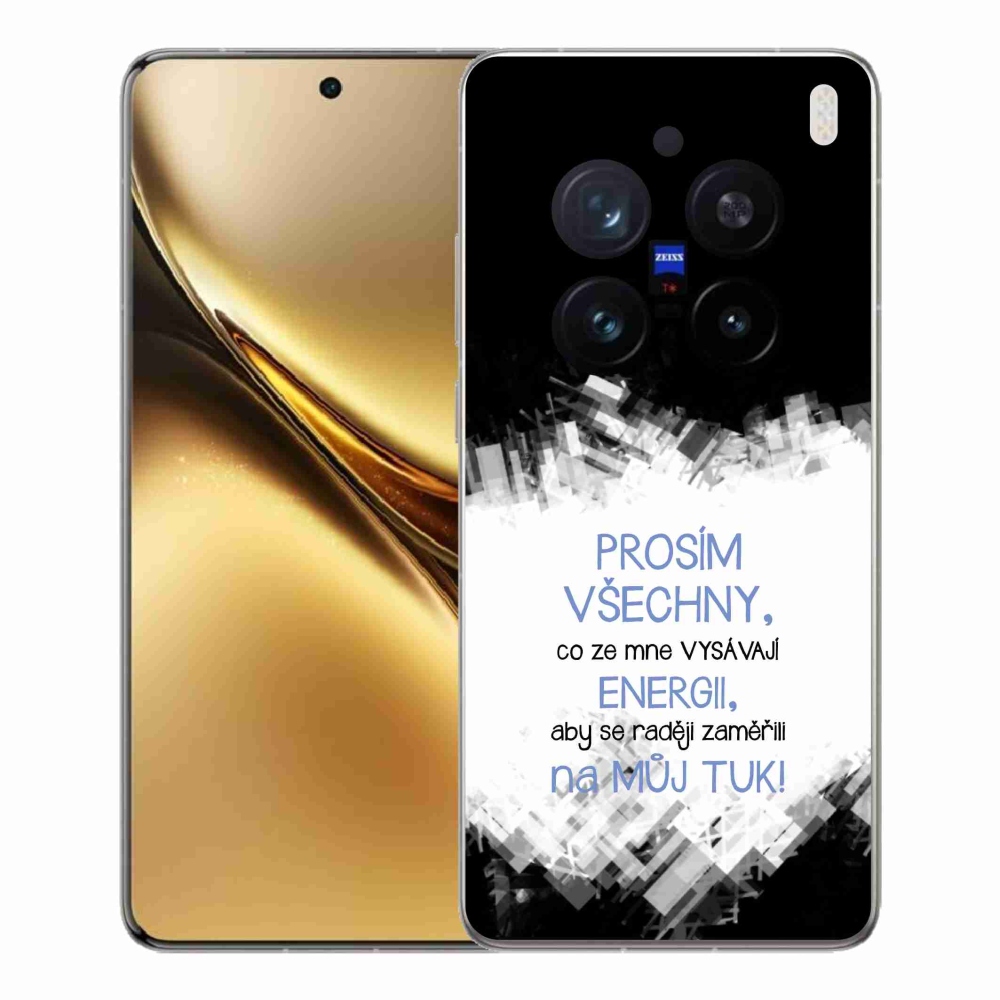 Gelový kryt mmCase na Vivo X200 Pro 5G - vtipný text 1 modrý
